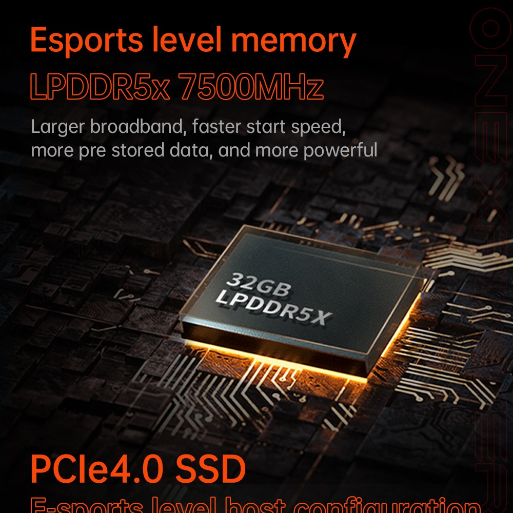 ONE Netbook OneXFly F1 Pro Handheld Game Console, 7'' 1920*1080 OLED Screen, AMD Ryzen AI 9 HX 370 CPU 12 Core Max 5.1GHz, 144Hz Refresh Rate, 32GB LPDDR5x RAM 2TB SSD, Harman Sound System, 2*USB-C 4.0, 1*USB-A 3.0, 1*TF Card Slot, 1*Audio - US Plug