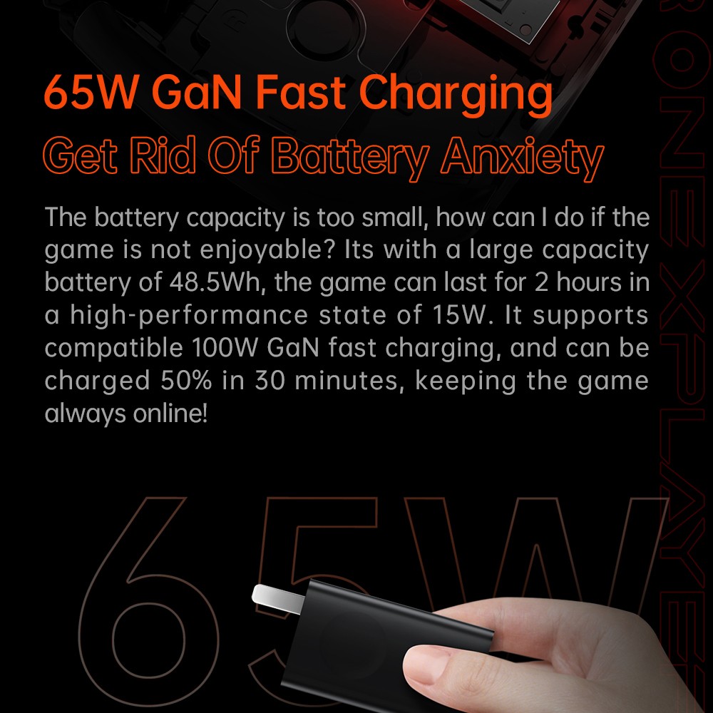 ONE Netbook OneXFly F1 Pro Handheld Game Console, 7'' 1920*1080 OLED Screen, AMD Ryzen AI 9 HX 370 CPU 12 Core Max 5.1GHz, 144Hz Refresh Rate, 32GB LPDDR5x RAM 2TB SSD, Harman Sound System, 2*USB-C 4.0, 1*USB-A 3.0, 1*TF Card Slot, 1*Audio - US Plug