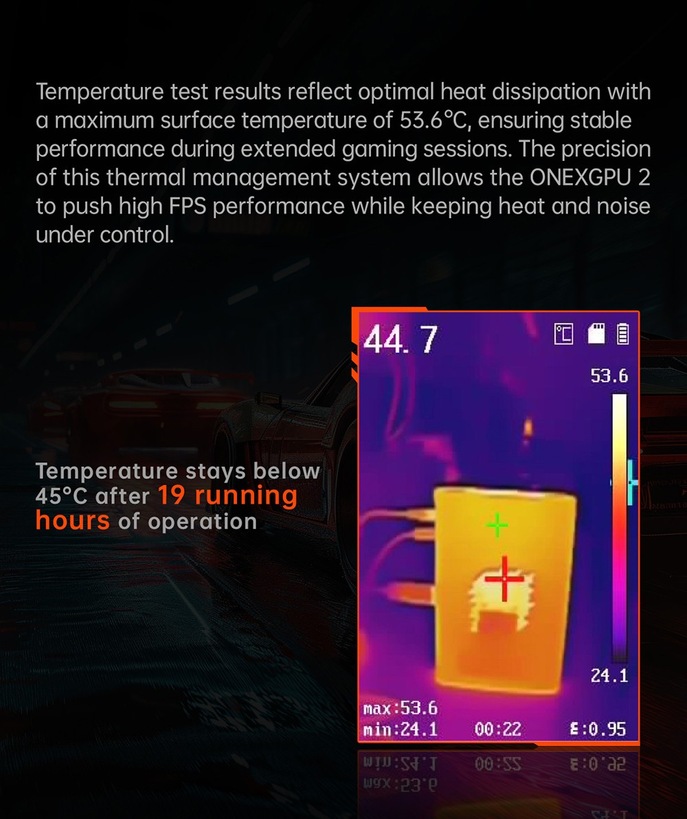 One Netbook ONEXGPU 2 eGPU Dock with AMD Radeon RX 7800M GPU, 12GB GDDR6 RAM, 192bit, 1*Oculink, 1*USB-C 4.0, 2*USB 3.2, 1*PCIe 3.0 SSD, 1*RJ45, 1*HDMI 2.1, 2*DP 2.0, 65W Reverse Charging, RGB Light Effects - UK Plug