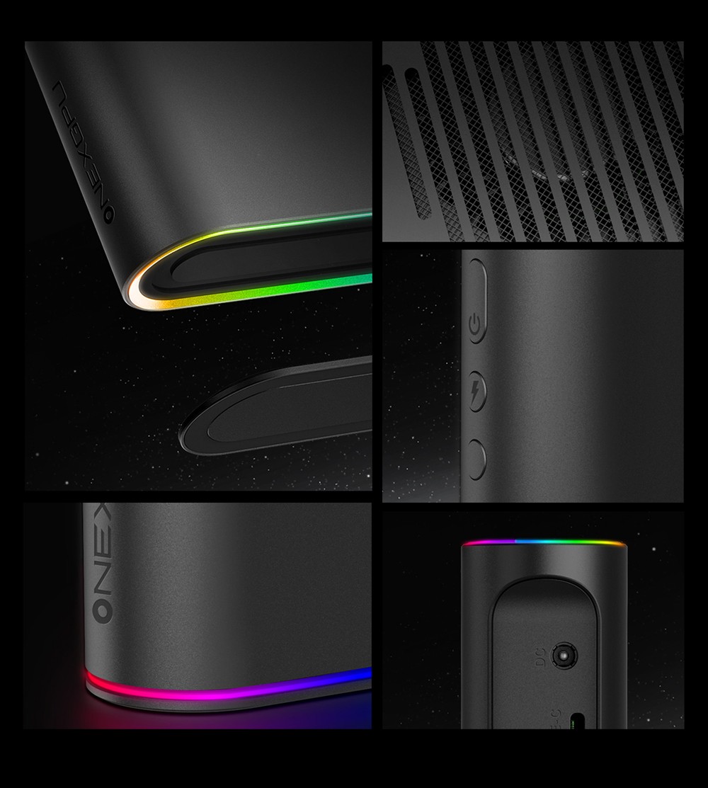 One Netbook ONEXGPU 2 eGPU Dock with AMD Radeon RX 7800M GPU, 12GB GDDR6 RAM, 192bit, 1*Oculink, 1*USB-C 4.0, 2*USB 3.2, 1*PCIe 3.0 SSD, 1*RJ45, 1*HDMI 2.1, 2*DP 2.0, 65W Reverse Charging, RGB Light Effects - UK Plug