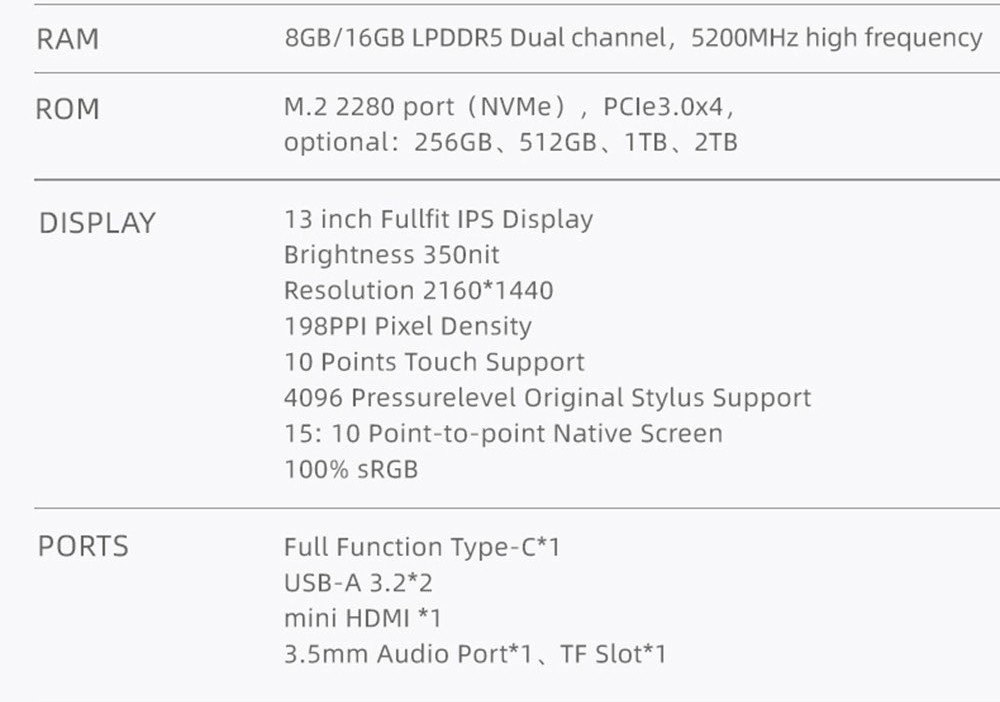 Refurbished One Netbook T1 2 in 1 Tablet PC Intel Core i7-1260P Mini Laptop, 16GB DDR5 2TB SSD 13'' Inches 2160x1440 FHD 2K Ultra-IPS Screen, USB Type-C USB3.0*2 TF Slot Mini HDMI 3.5mm Headset WiFi 6, Windows 11 Home OS - EU Plug