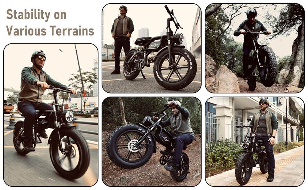 Refurbished PHNHOLUN C8 Electric Bike, 1500W Motor, 48V 20Ah Battery, 20*4.0-inch Fat Tires, 60Km/h Max Speed, 120km Range, Front and Rear Suspension, Shimano 7 Speed, Disc Brake, APP Control