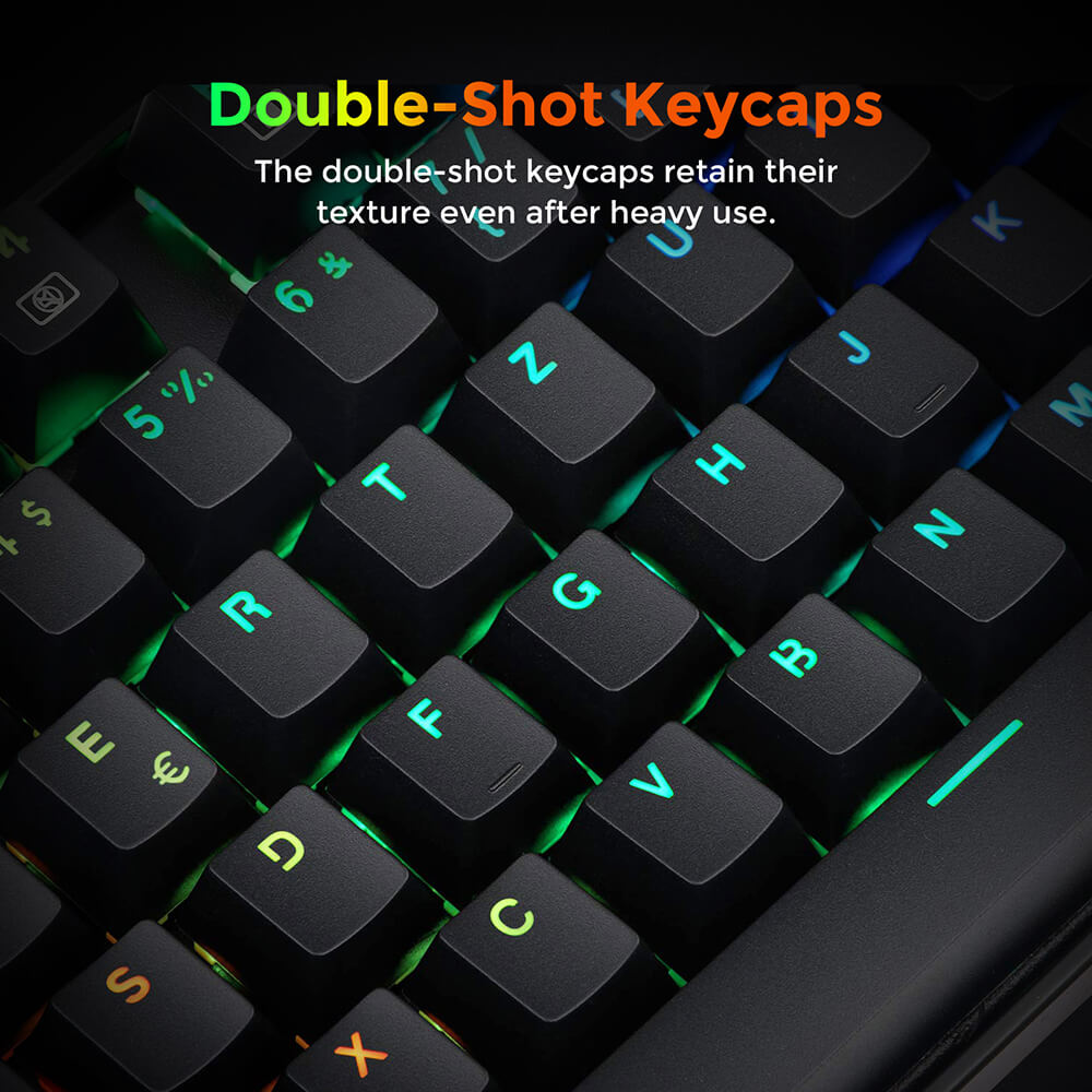 Refurbished Redragon K552RGB-1 RGB Backlight TKL Mechanical Keyboard Compact 88 Keys QWERTZ German Layout Red Switch - Black