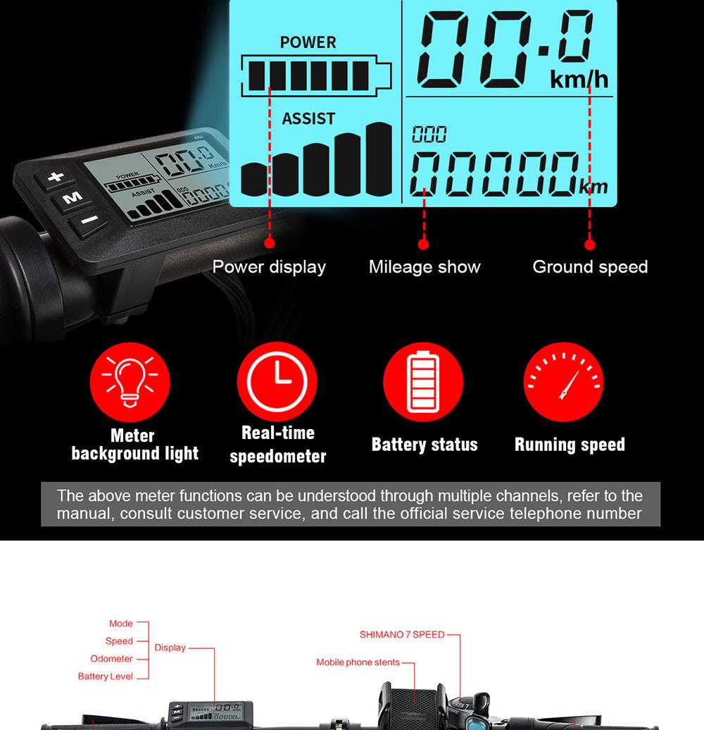 Refurbished SAMEBIKE 20LVXD30-II Folding Electric Moped Bike, 20'' Tire, 48V 350W Motor, 10Ah Battery 30km/h Max Speed - Black