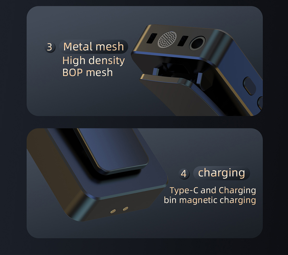 SENXIN SX12 Wireless Lavalier Microphone with Charging Case, Intelligent Noise Reduction, Reverb Effect, Real-time Monitoring, LED Display, 50m Transmission