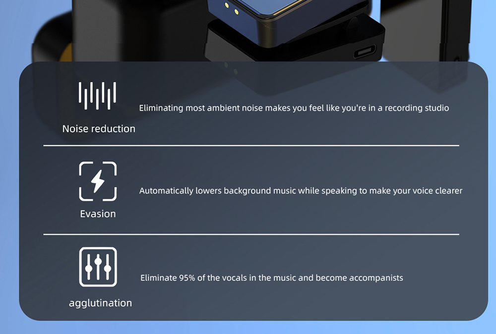 SENXIN SX12 Wireless Lavalier Microphone with Charging Case, Intelligent Noise Reduction, Reverb Effect, Real-time Monitoring, LED Display, 50m Transmission