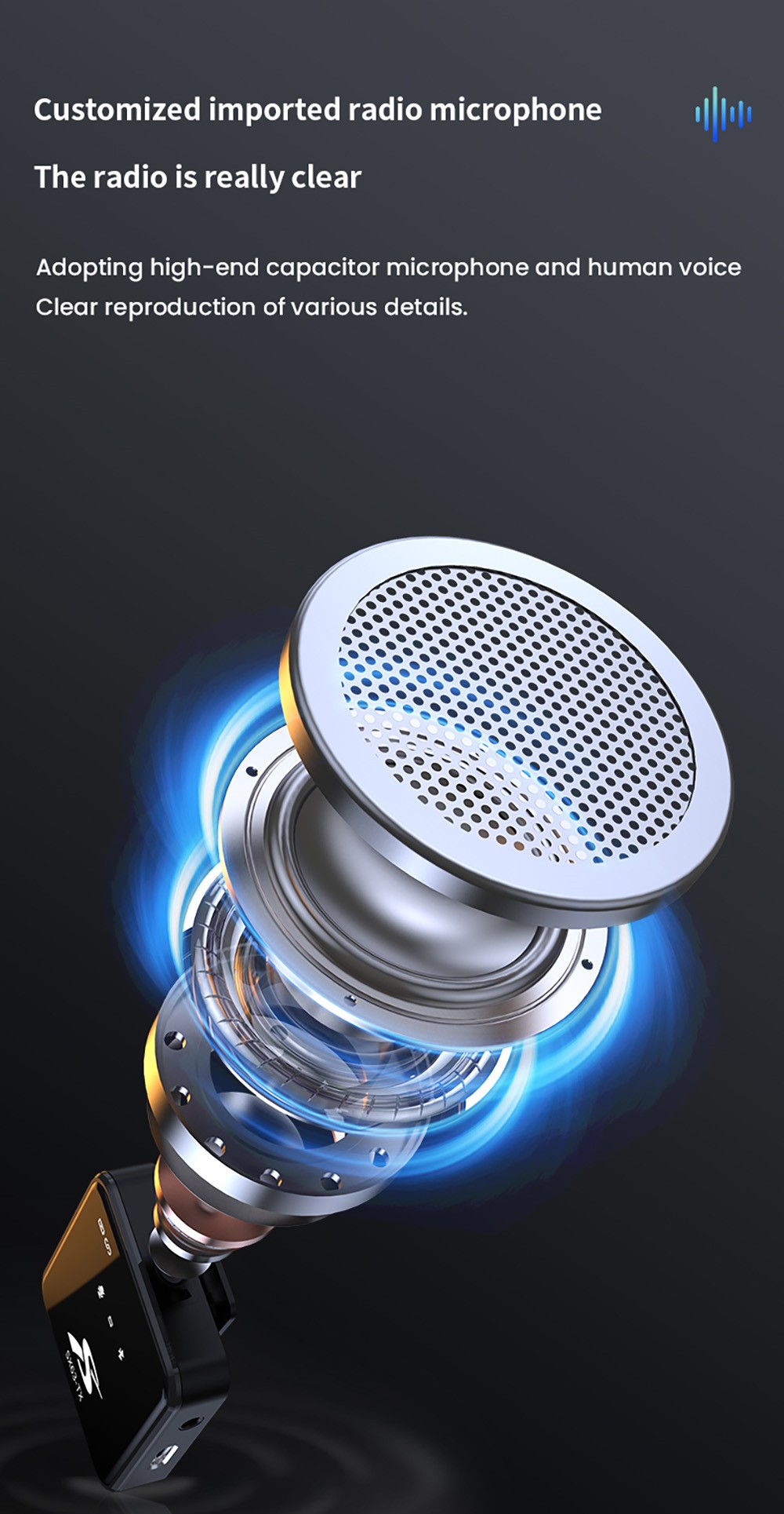 SENXIN SX63 Wireless Lavalier Microphone with Charging Case, 2.4GHz 50m Transmission, Bluetooth 5.0, Intelligent Noise Reduction, Reverb Effect, Up to 18 Hours Battery Life