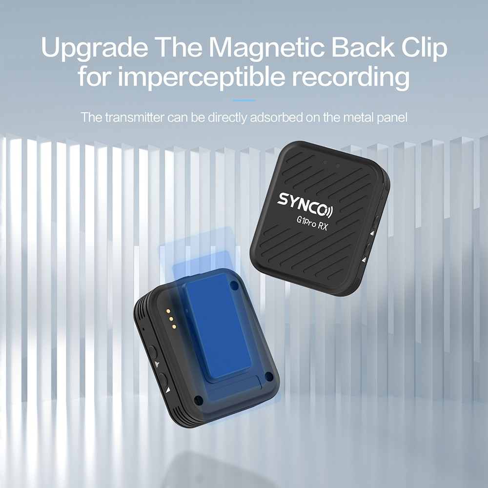 SYNCO G1 Pro Wireless Lavalier Microphone, Intelligent Noise Reduction, 200m Transmission - A1 Version (1 x Transmitter + 1 x Receiver)