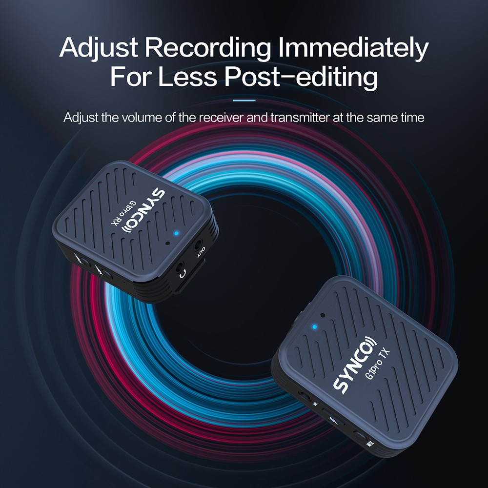 SYNCO G1 Pro Wireless Lavalier Microphone, Intelligent Noise Reduction, 200m Transmission - A1 Version (1 x Transmitter + 1 x Receiver)