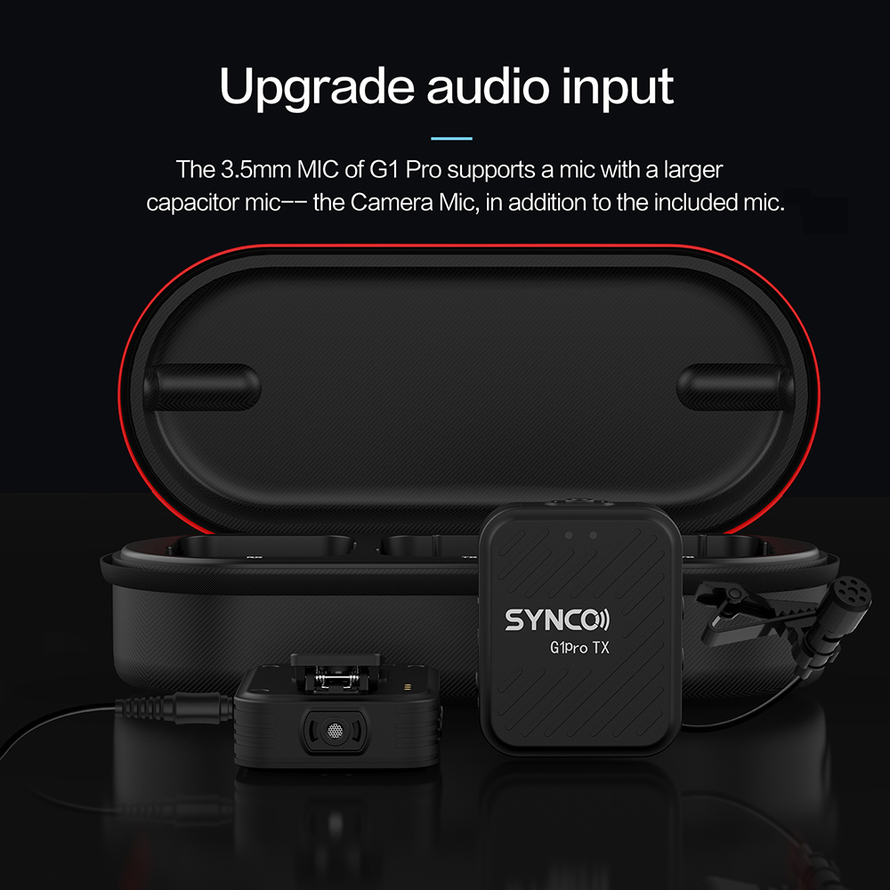SYNCO G1 Pro Wireless Lavalier Microphone, Intelligent Noise Reduction, 200m Transmission - A1 Version (1 x Transmitter + 1 x Receiver)