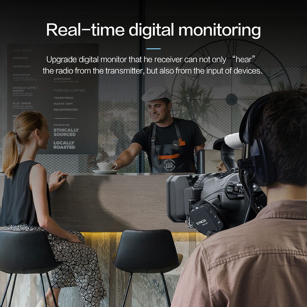 SYNCO G1 Pro Wireless Lavalier Microphone, Intelligent Noise Reduction, 200m Transmission - A1 Version (1 x Transmitter + 1 x Receiver)