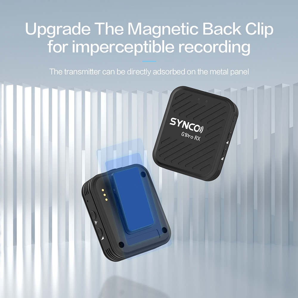 SYNCO G1 Pro Wireless Lavalier Microphone, Intelligent Noise Reduction, 200m Transmission - A2 Version (2 x Transmitter + 1 x Receiver)