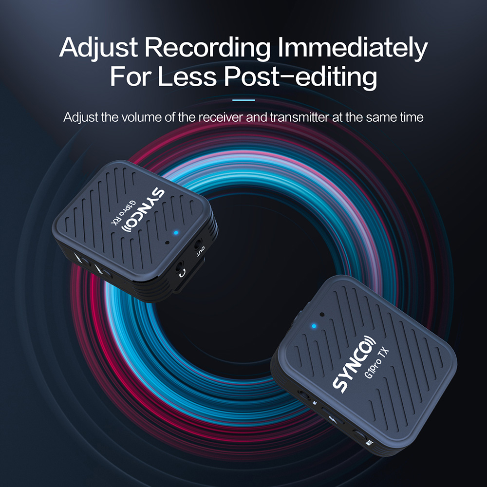 SYNCO G1 Pro Wireless Lavalier Microphone, Intelligent Noise Reduction, 200m Transmission - A2 Version (2 x Transmitter + 1 x Receiver)