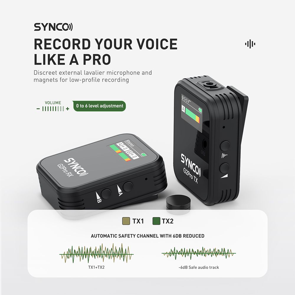 SYNCO G2A1 Pro Wireless Lavalier Microphone