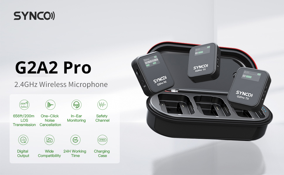 SYNCO G2A2 Pro Wireless Lavalier Microphone