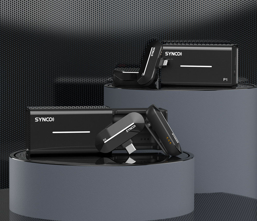 SYNCO P1S Wireless Condenser Microphone for Lightning iOS Devices, Auto Contact Pairing, 150m Transmission - Lightning Receiver