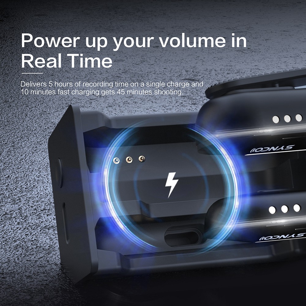 SYNCO P1S Wireless Condenser Microphone for Lightning iOS Devices, Auto Contact Pairing, 150m Transmission - Lightning Receiver