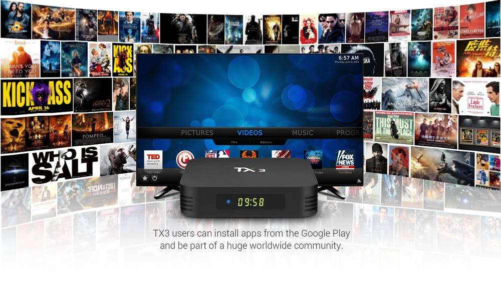 TANIX TX3 ALICE UX 4 GB/32 GB Amlogic S905x3 8K Video Decodieren Android 9.0 TV Box Bluetooth 2,4G + 5,8G WiFi LAN LAN USB3.0 Youtube Netflix Unterstützt Google Play