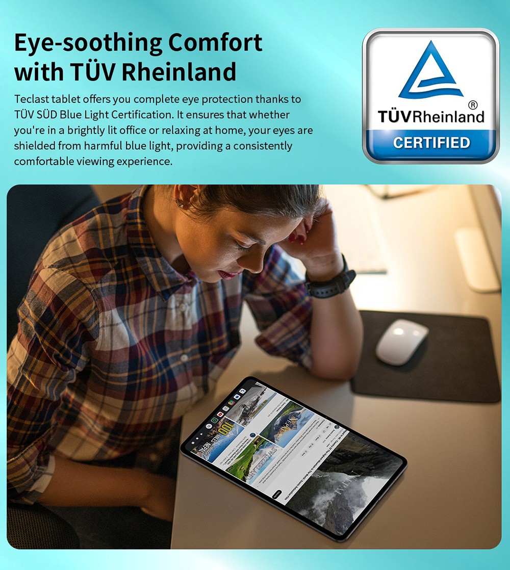 Teclast P50 11inch Tablet, Android 15, 6GB RAM 128GB ROM, 13MP+5MP Camera, 1280x800 Resolution, Octa-Core, 8000mAh Battery, Type-C/GMS/WiFi/Bluetooth/3.5mm Jack