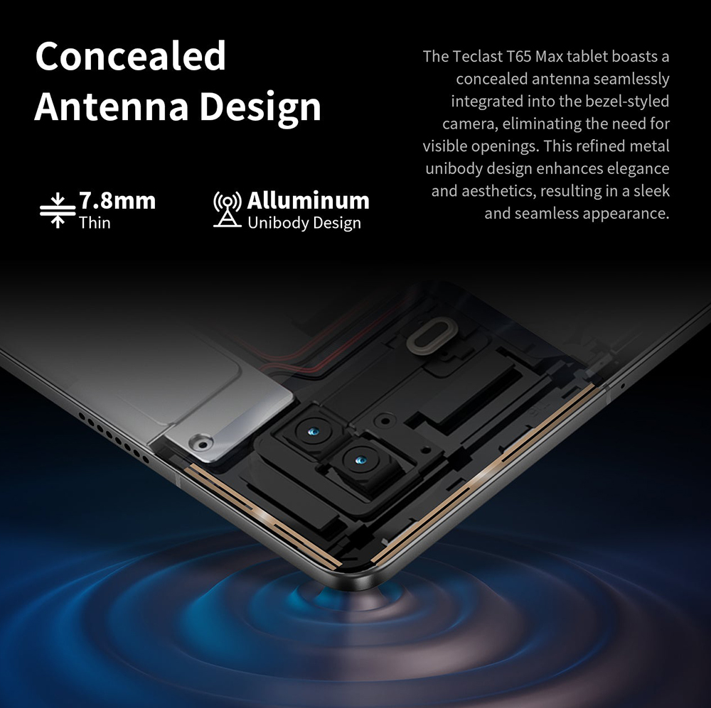 Refurbished Teclast T65 Max Android 14 Tablet, 13-inch 1920*1200 IPS Screen, Helio G99 8 Core Max 2.2GHz, 8GB+12GB Expansion RAM 256GB ROM, 2.4/5GHz WiFi Bluetooth 5.0, 10000mAh Battery, 18W Fast Charging, GPS/Galileo/GLONASS/BDS, Face Unlock