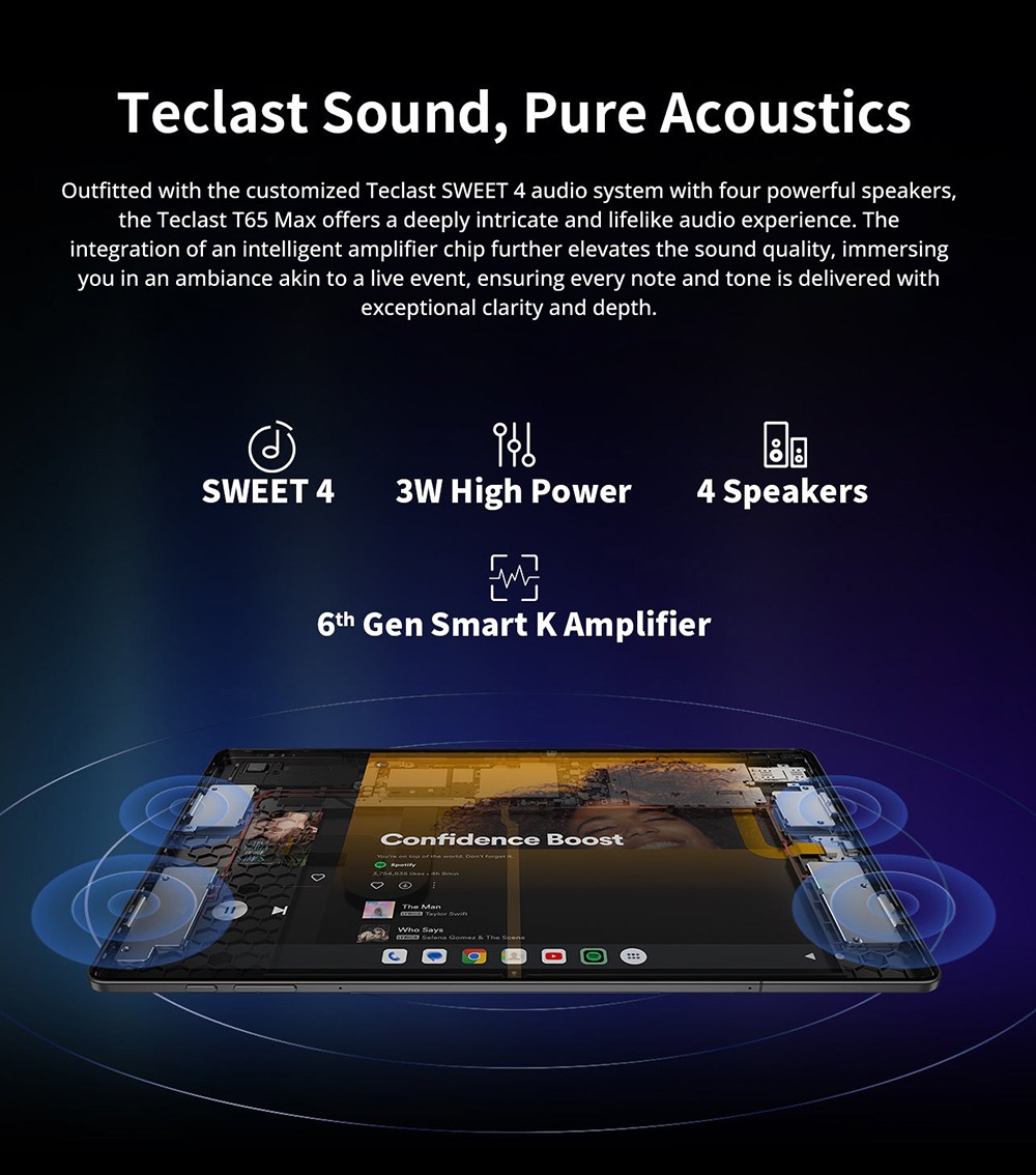 Refurbished Teclast T65 Max Android 14 Tablet, 13-inch 1920*1200 IPS Screen, Helio G99 8 Core Max 2.2GHz, 8GB+12GB Expansion RAM 256GB ROM, 2.4/5GHz WiFi Bluetooth 5.0, 10000mAh Battery, 18W Fast Charging, GPS/Galileo/GLONASS/BDS, Face Unlock