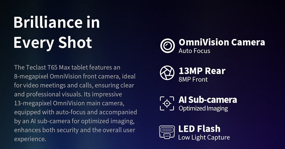 Refurbished Teclast T65 Max Android 14 Tablet, 13-inch 1920*1200 IPS Screen, Helio G99 8 Core Max 2.2GHz, 8GB+12GB Expansion RAM 256GB ROM, 2.4/5GHz WiFi Bluetooth 5.0, 10000mAh Battery, 18W Fast Charging, GPS/Galileo/GLONASS/BDS, Face Unlock