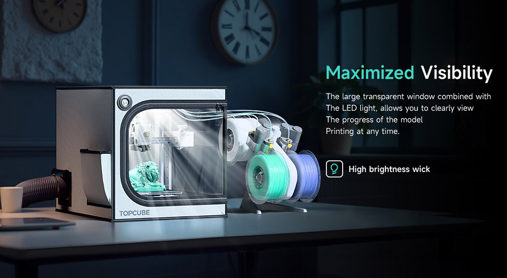 TopCube 460x460x550mm 3D Printer Enclosure with LED Light for Bambu Lab A1 Mini