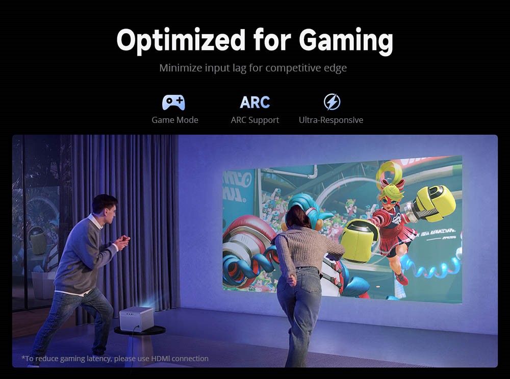 Refurbished WANBO DaVinci 1 Pro Projector, Android 11, 600 ANSI Lumens, HDR 10, 5G WiFi Bluetooth, Auto-Focus/Auto Keystone Correction/Auto Screen Fit/Obstacle Avoidance, YouTube/Disney/Prime Video Preinstalled