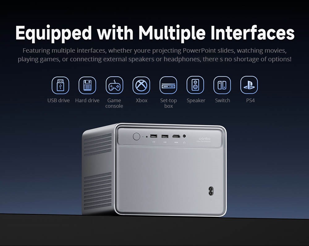 Refurbished WANBO DaVinci 1 Pro Projector, Android 11, 600 ANSI Lumens, HDR 10, 5G WiFi Bluetooth, Auto-Focus/Auto Keystone Correction/Auto Screen Fit/Obstacle Avoidance, YouTube/Disney/Prime Video Preinstalled