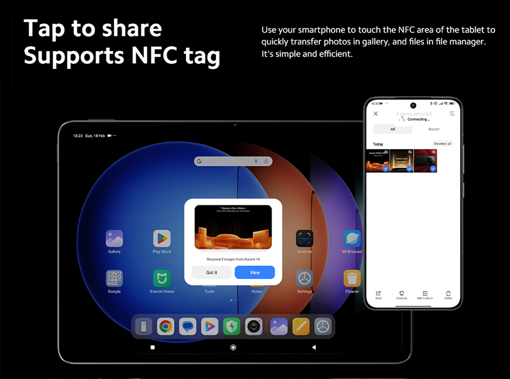Refurbished Xiaomi Pad 6S Pro 12.4'' Tablet, 3048*2032 144Hz LCD Screen, Snapdragon 8 Gen 2 CPU, 16GB RAM 1TB ROM, WiFi 7 Bluetooth 5.3, 50MP Main Camera + 32MP Front Camera, 10000mAh Battery, Supports NFC Tag - Black