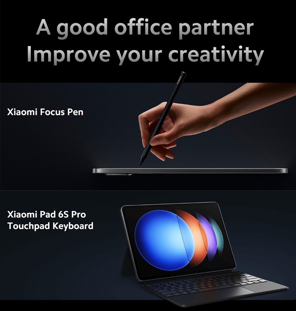 Refurbished Xiaomi Pad 6S Pro 12.4'' Tablet, 3048*2032 144Hz LCD Screen, Snapdragon 8 Gen 2 CPU, 16GB RAM 1TB ROM, WiFi 7 Bluetooth 5.3, 50MP Main Camera + 32MP Front Camera, 10000mAh Battery, Supports NFC Tag - Black