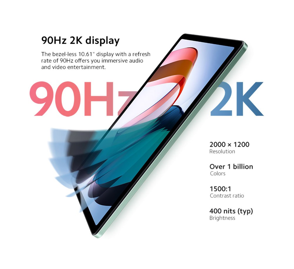 Refurbished Xiaomi Redmi Pad 10.61'' 2K Screen Octa Core Dolby Atmos 8000mAh 8MP Camera Bluetooth 5.3 8MP 4+128GB - Silver