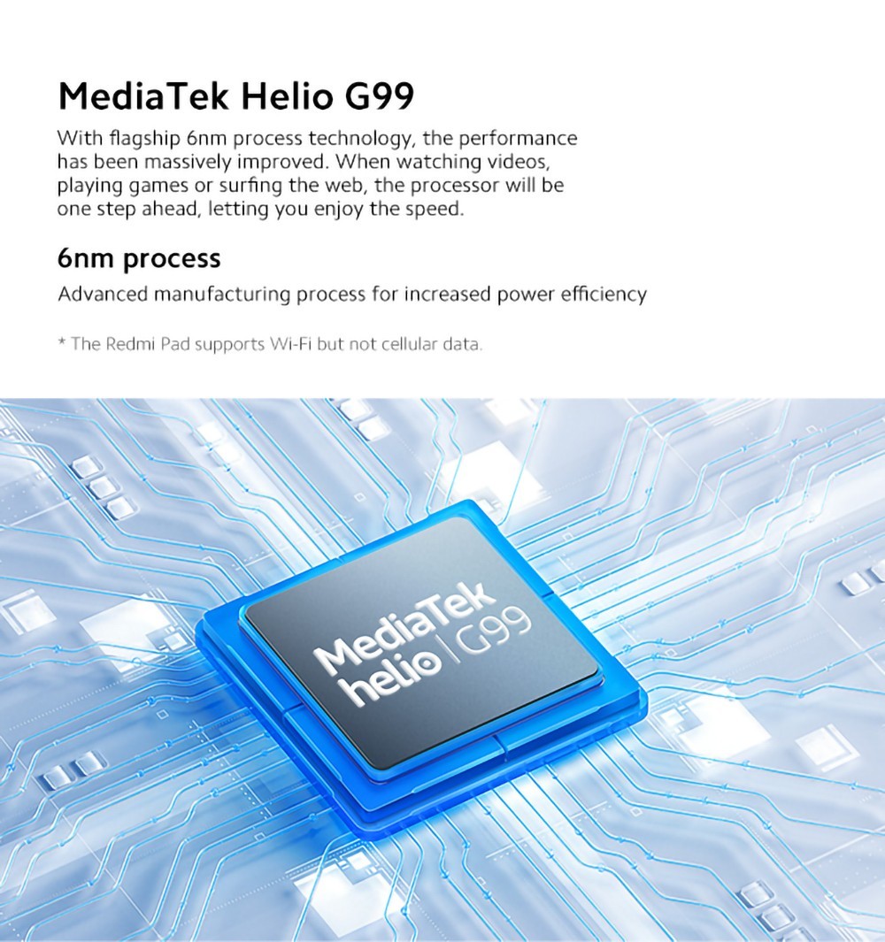 Refurbished Xiaomi Redmi Pad 10.61'' 2K Screen Octa Core Dolby Atmos 8000mAh 8MP Camera Bluetooth 5.3 8MP 4+128GB - Silver