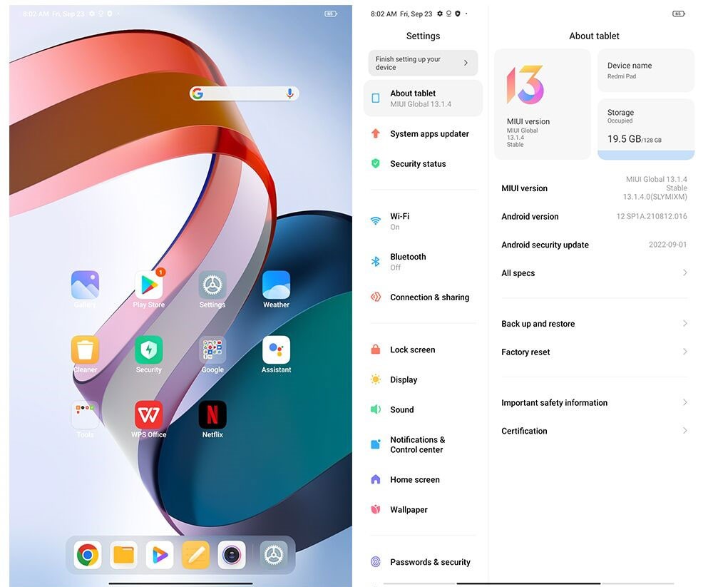 Refurbished Xiaomi Redmi Pad 10.61'' 2K Screen Octa Core Dolby Atmos 8000mAh 8MP Camera Bluetooth 5.3 8MP 6+128GB - Graphite Grey