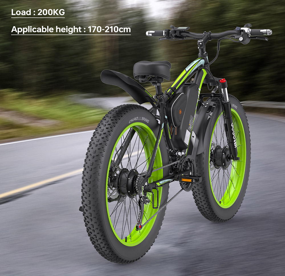 GOGOBEST GF700 26*4.0 Inch Fat Tire Electric Mountain Bike 48V 18.2Ah Battery 2*500W Dual Motor Max Speed 50Km/h 70KM Power-Assisted Range Max Load 200KG IP54 Waterproof Hydraulic Disc Brake MTB Bike 6061 Aluminum Alloy Frame - Black Red