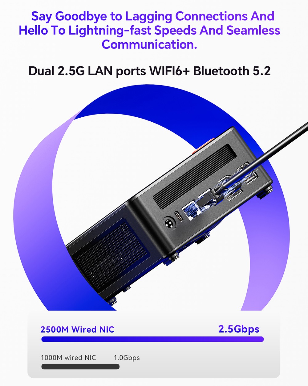 AOOSTAR GEM12 Mini PC, AMD Ryzen 7 8845HS 8 Core Up to 5.1GHz, 32GB DDR5 RAM 1TB PCle 4.0 SSD, HDMI 2.1 + DP 1.4+ USB 4 + Type-C 4K 120Hz Four Screen Display, WiFi 6 Bluetooth 5.2, 2*2.5G LAN, 2*USB3.2 2*USB2.0 1*Oculink, Adjustable BIOS - Black