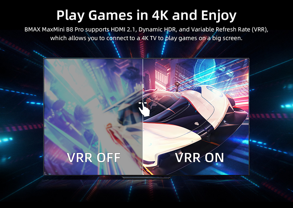 BMAX B8 Pro Mini PC, Intel Core i7-1365U 10 Cores Processor Up to 5.2GHz, 24GB DDR5 RAM 1TB NVMe SSD, WiFi 6 Bluetooth 5.2, 2*HDMI+1*Type-C 4K@60Hz Triple Display, 2*USB3.0 2*USB2.0 1*RJ45 - EU