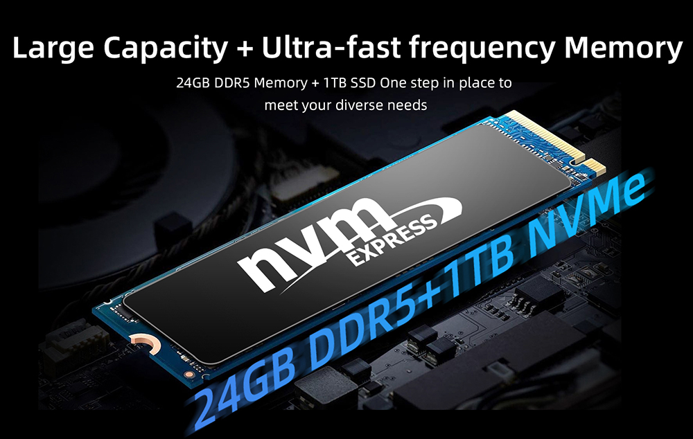 BMAX B8 Pro Mini PC, Intel Core i7-1365U 10 Cores Processor Up to 5.2GHz, 24GB DDR5 RAM 1TB NVMe SSD, WiFi 6 Bluetooth 5.2, 2*HDMI+1*Type-C 4K@60Hz Triple Display, 2*USB3.0 2*USB2.0 1*RJ45 - EU