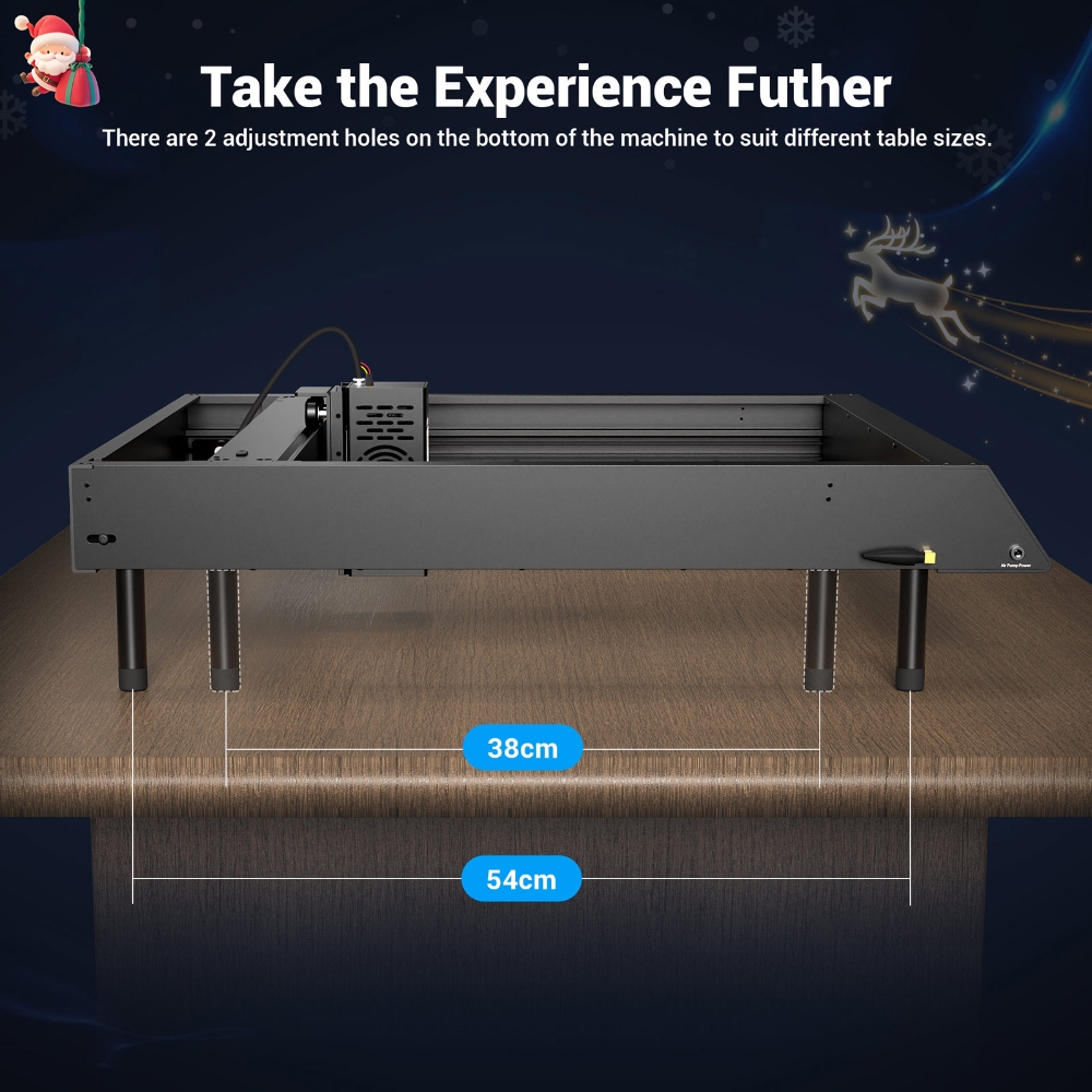 Mecpow X4 22W Laser Engraver Cutter, with Integrated Air Assist, 0.08x0.1mm Laser Spot, 22000mm/min Engraving Speed, 410*400mm
