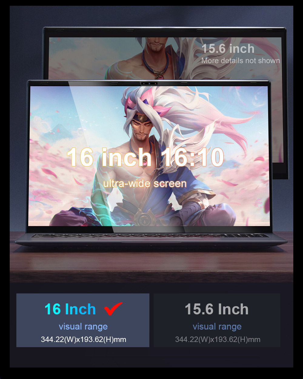 Ninkear N16 Pro Laptop, 16 Zoll 2560 x 1600 IPS-Bildschirm, 120 Hz Bildwiederholfrequenz, Intel Core i7-13620H, 32 GB RAM 1 TB SSD, WiFi 6, 1 * USB 2.0 2 * USB 3.0 1 * Vollfunktionaler Typ C 1 * HDMI 1 * RJ45, 65 W Typ C-Aufladung