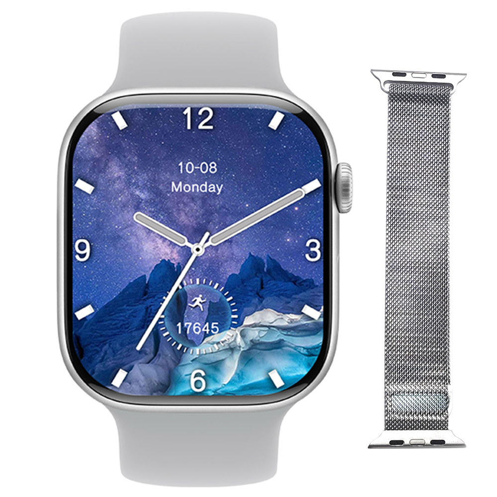 DIONA S3 Mini Smartwatch, 2.1-inch AMOLED Screen, 50+ Sports Modes, Health Monitoring, Bluetooth Calling, Voice Assistant - Silver Frame