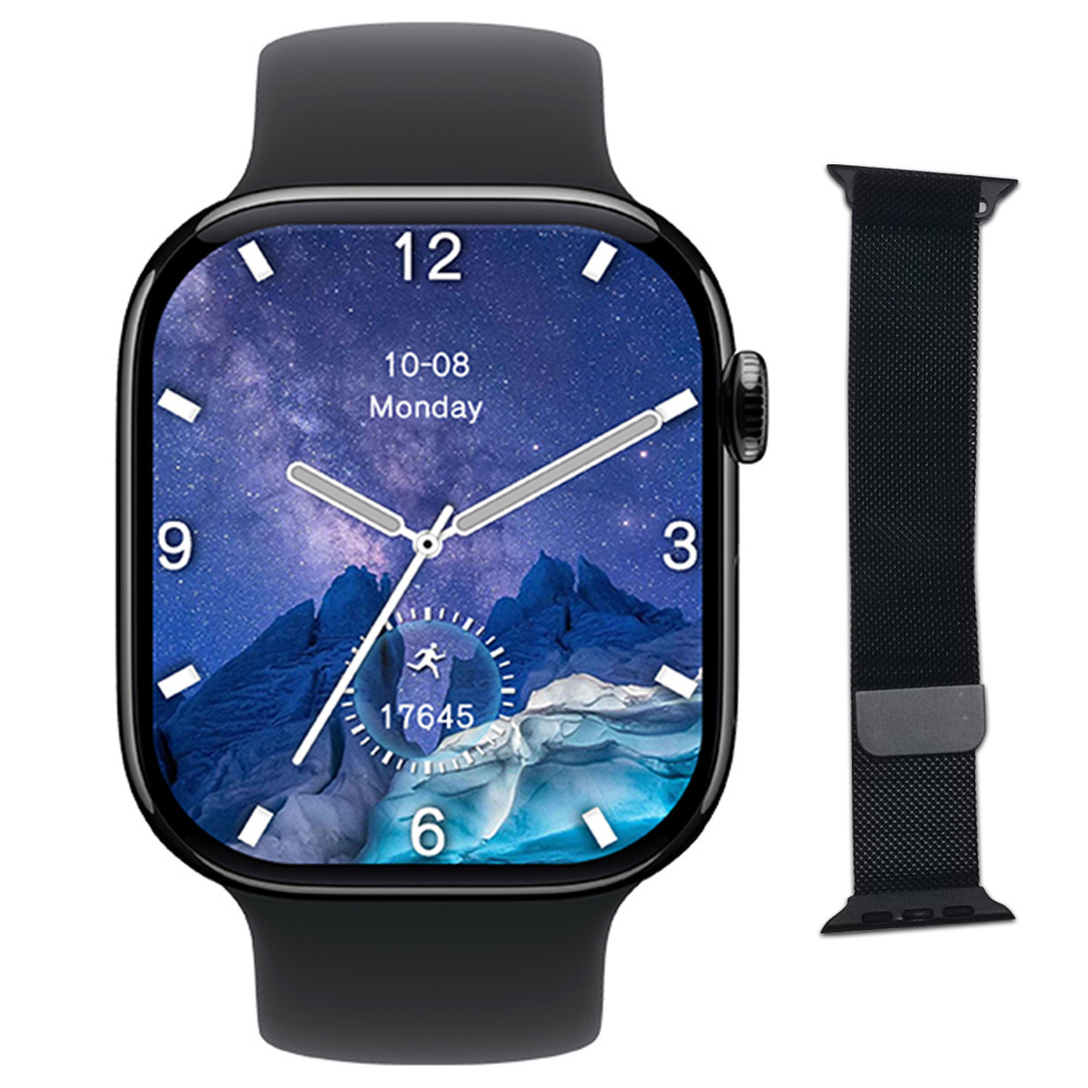 DIONA S3 Mini Smartwatch, 2.1-inch AMOLED Screen, 50+ Sports Modes, Health Monitoring, Bluetooth Calling, Voice Assistant - Black Frame