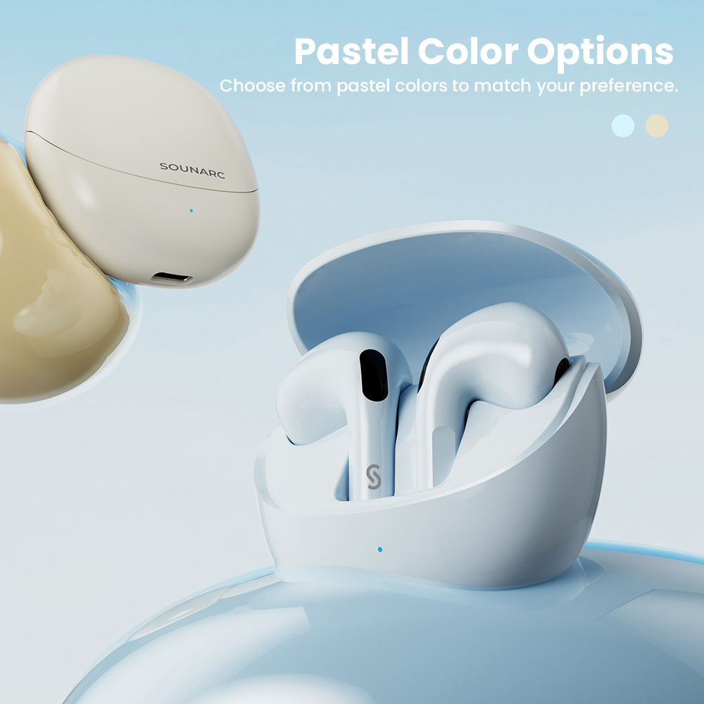 SOUNARC Q3 Earbuds, Bluetooth 5.3, IPX5 Waterproof, Up to 20 Hours Playtime - Blue