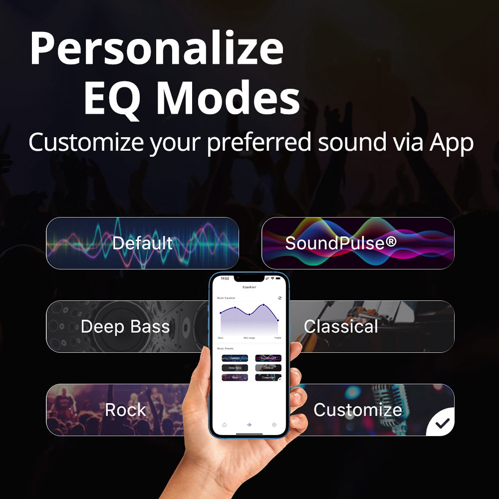 Tronsmart T7 Portable Bluetooth Speaker with LED Lights, 30W Output, SoundPulse, TWS, ATS2853, IPX7 Waterproof, Custom Equalizers - Black