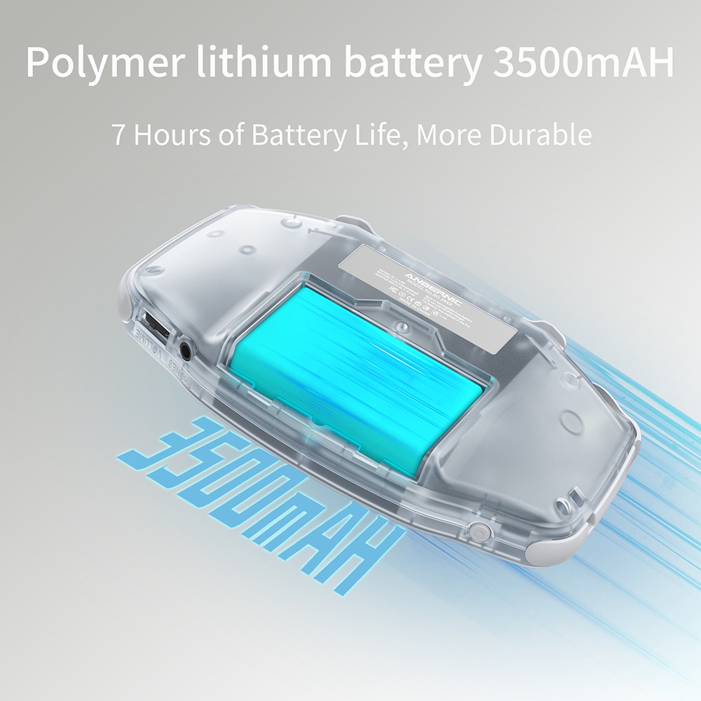 ANBERNIC RG34XX Game Console, 32GB+256GB TF Card with 11000+ Games, 3.4-inch IPS Screen, Linux 64-bit, 30+ Emulators, 7 Hours of Battery Life - Glacier