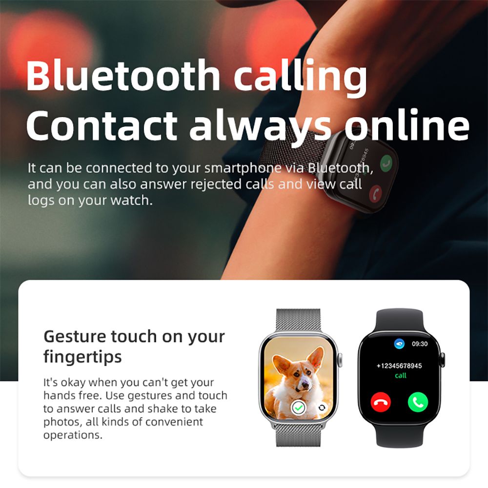 DIONA MONA3 Mini Smartwatch, 2.10-inch Screen, Health & Sleep Monitoring, Bluetooth Calling, Multiple Sport Modes, Voice Assistant - Silver