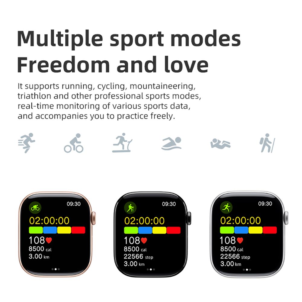 DIONA MONA3 Mini Smartwatch, 2.10-inch Screen, Health & Sleep Monitoring, Bluetooth Calling, Multiple Sport Modes, Voice Assistant - Silver