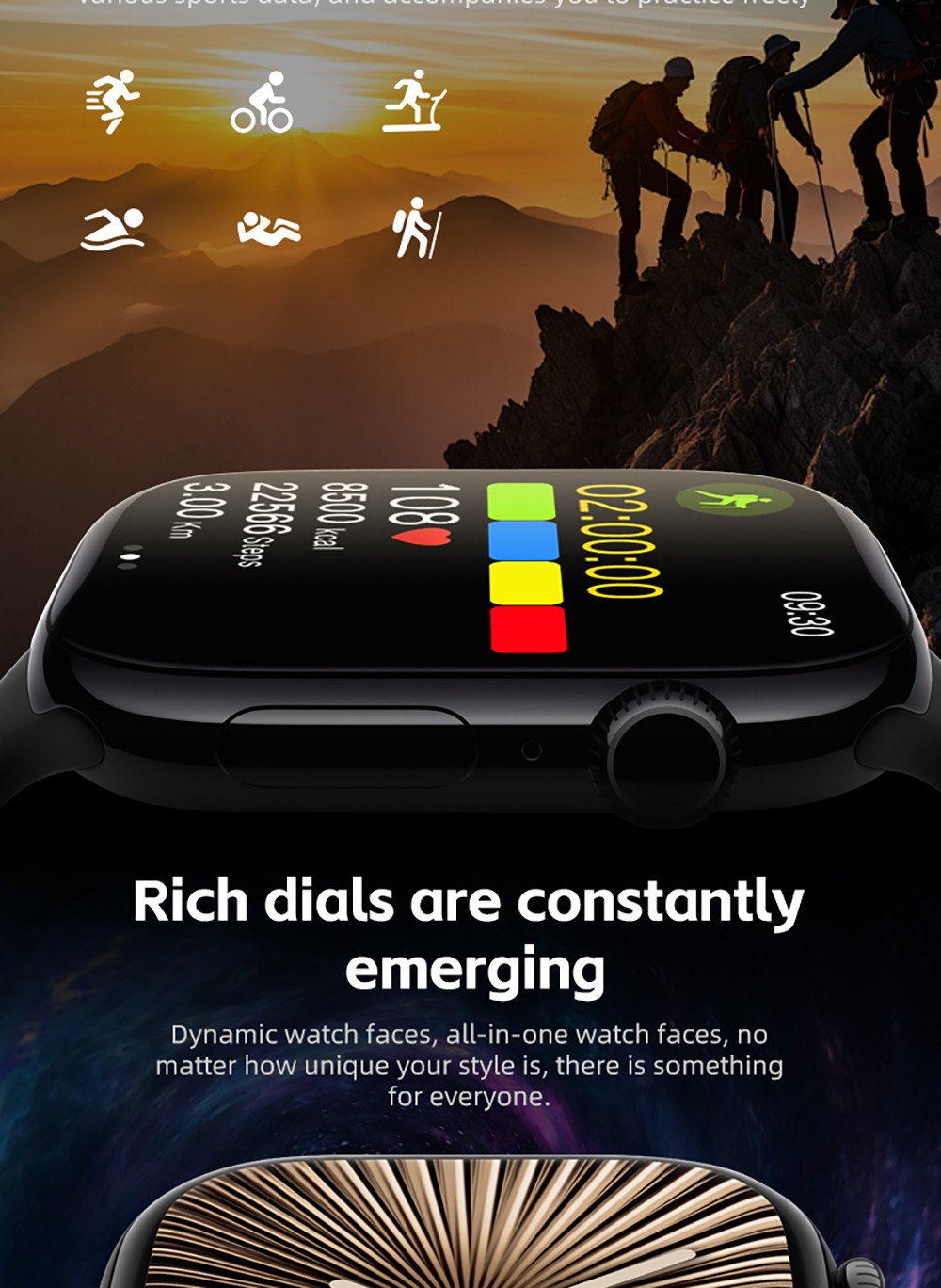 Diona S3 Mini Smartwatch, 2.1-inch AMOLED Screen, 50+ Sport Mode, Health Monitoring, Bluetooth Calling, Voice Assistant - Silver