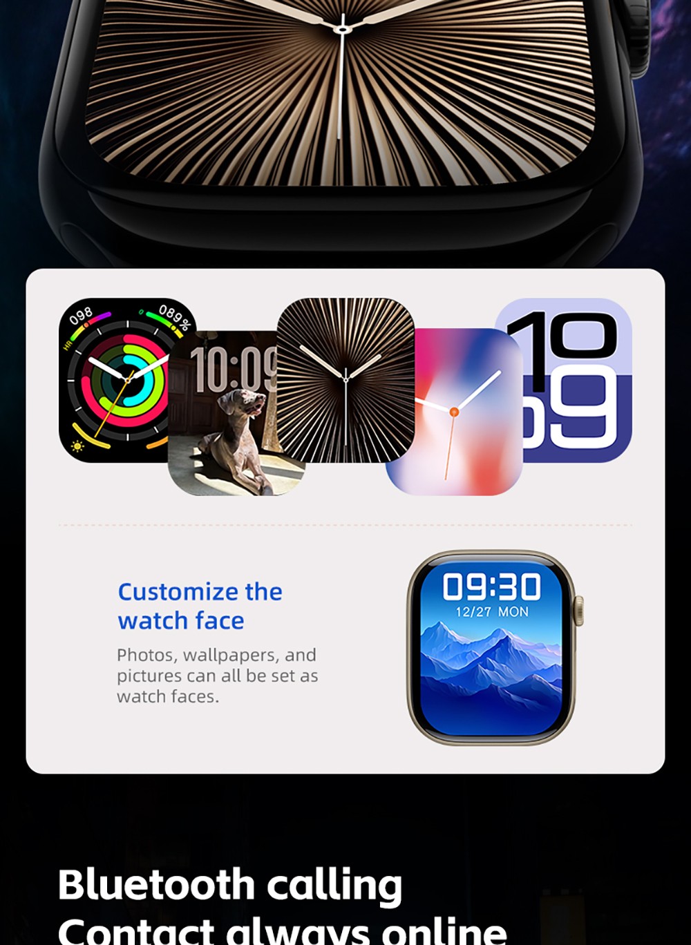 Diona S3 Mini Smartwatch, 2.1-inch AMOLED Screen, 50+ Sport Mode, Health Monitoring, Bluetooth Calling, Voice Assistant - Silver