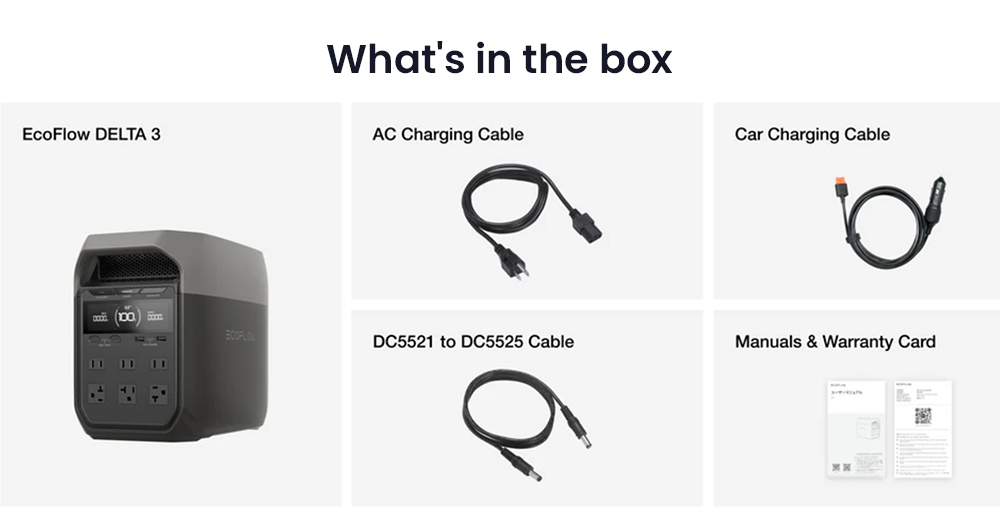 EcoFlow DELTA 3 Portable Power Station, 1024Wh LFP Battery, 1800W Solar Generator, 13 Outlets, <10ms UPS & <30dB Noise, Expandable to 5kWh, App Control, IP65 Protection, 56min Fast Charging, for Home Backup, Outdoor Camping & RV